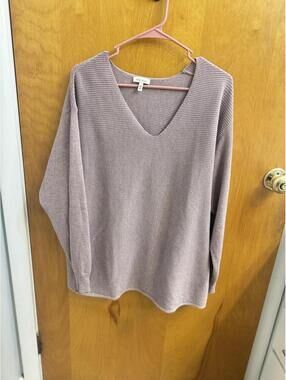 Ella Moss light purple ribbed knit sweater in XXL